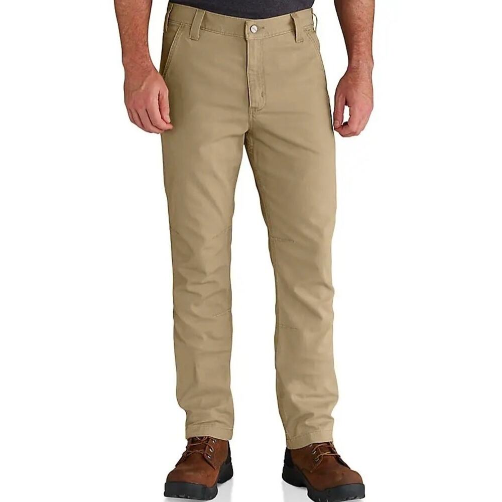 NWOT CARHARTT Slim Tapered Rigby Dungaree Pants 36x34 Dark Khaki Cotton Canvas